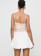 Women's Dear London Bubble Hem Mini Skirt White