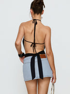 Women's Emira Backless Tie Neck Top Black