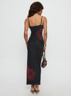 Women's Lucky to Love Maxi Dress Black / Red Floral — Dress