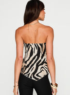 Women's I Wonder Strapless Cut Out Top Tiger