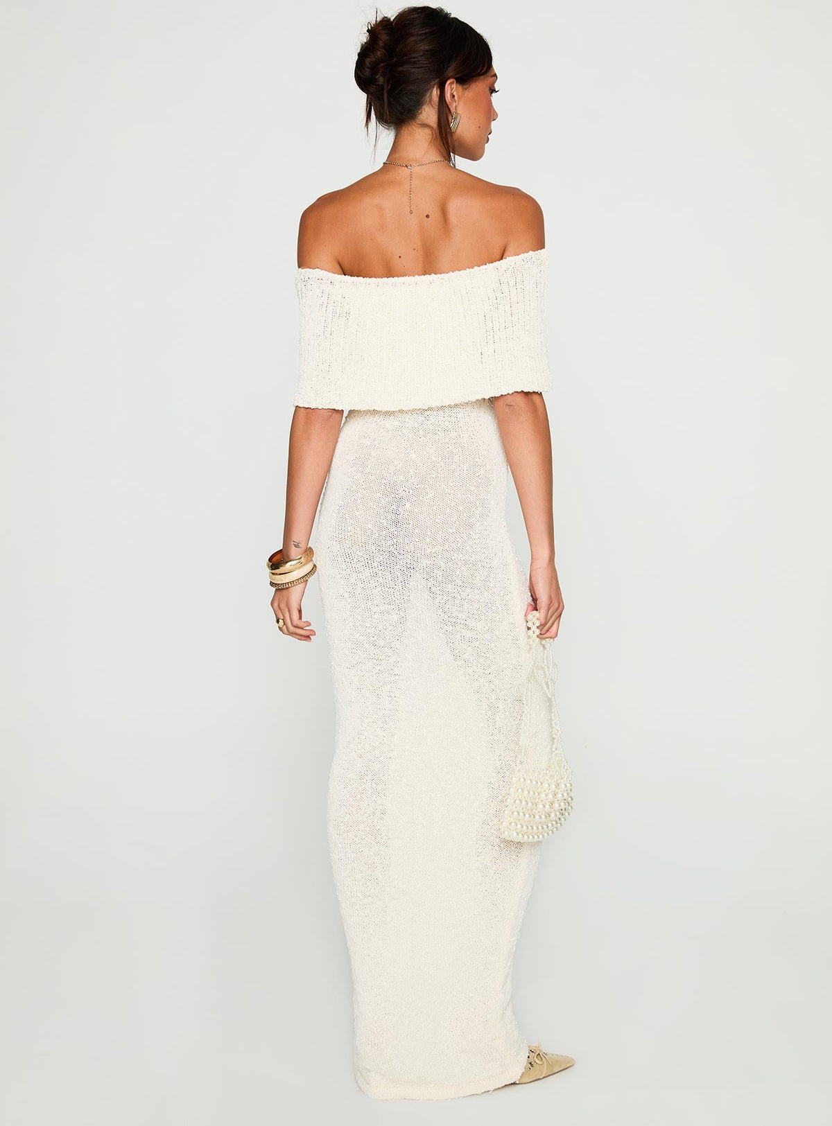 Women's Nixen Strapless Knit Maxi Dress Cream — Dress