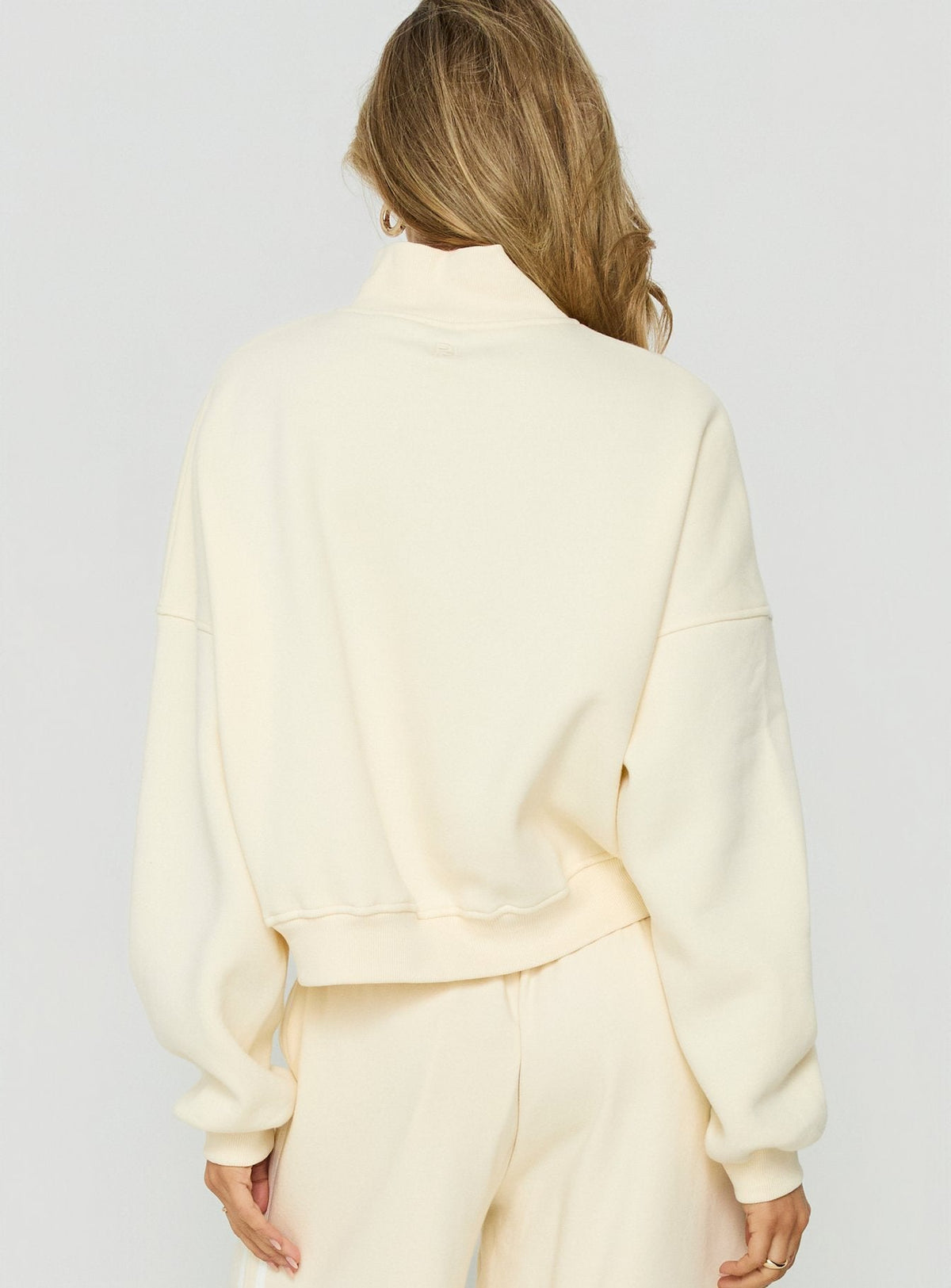 Women's Anyya Funnel Neck Crew Jumper Cream — Sweater
