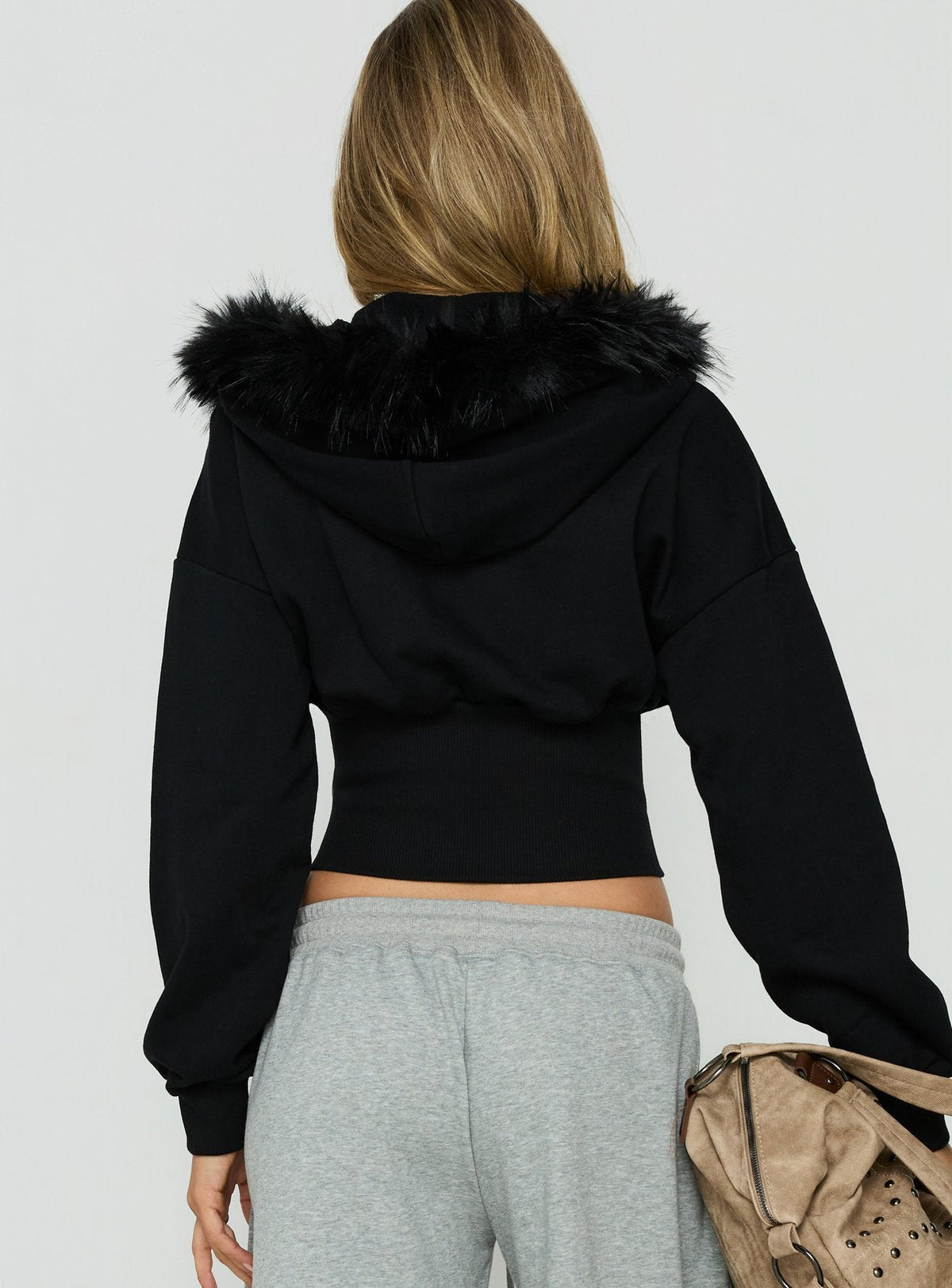 Women's Ramonda Faux Fur Hooded Jumper Black — Sweater