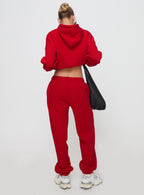 Women's Dream Fleece Ankle Cuff Sweatpants Red — Pants