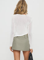 Women's Pratt Long Sleeve Top White