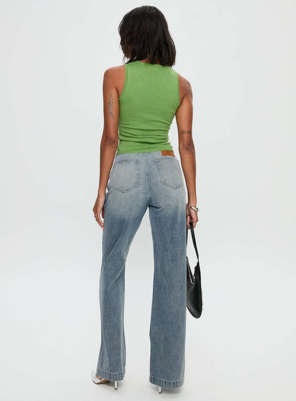 Women's Slow Ride Mid Rise Bootleg Belted Jeans Light Blue