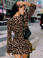 Women's Raquela Wrap Mini Dress Leopard — Dress