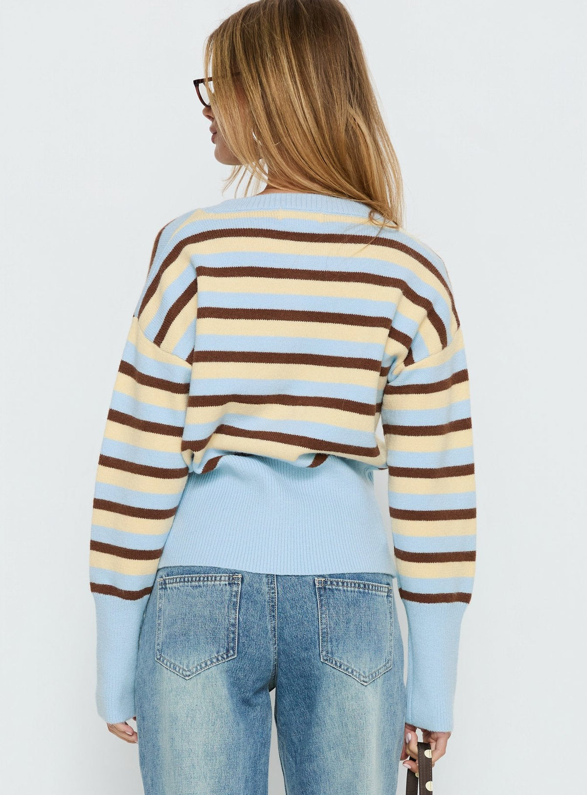 Women's Rhitta Button Down Cardigan Multi Stripe — Sweater