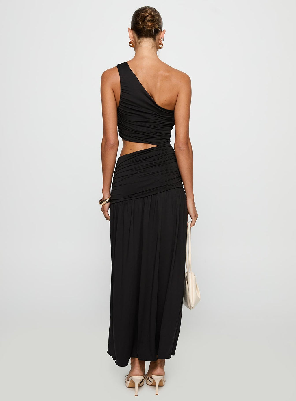 Women's Magnetize Ruched Maxi Dress Black — Dress