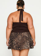 Women's Tejano Mini Skirt Leopard Curve