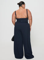 Women's Briana Set Navy Pinstripe Curve