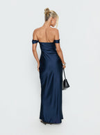 Women's Azura Off The Shoulder Maxi Dress Navy — Dress