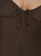 Women's Odalia Tie Detail Maxi Dress Chocolate — Dress
