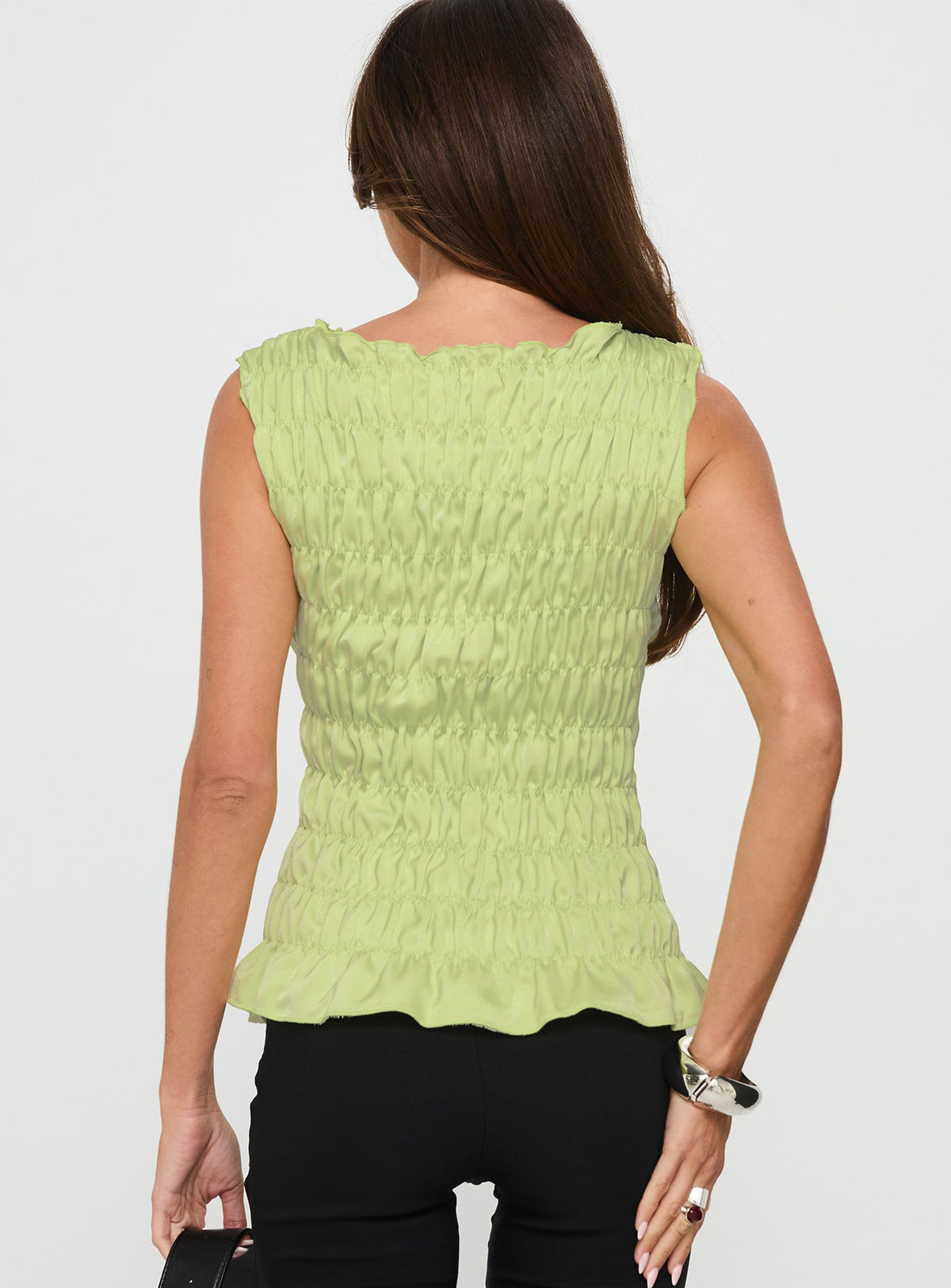 Women's Elenir Shirred Top Green