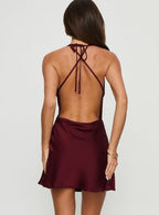 Women's Rozalinda Halter Plunge Mini Dress Plum — Dress