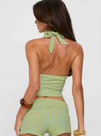 Women's Whimsy Halter Top Yellow Stripe
