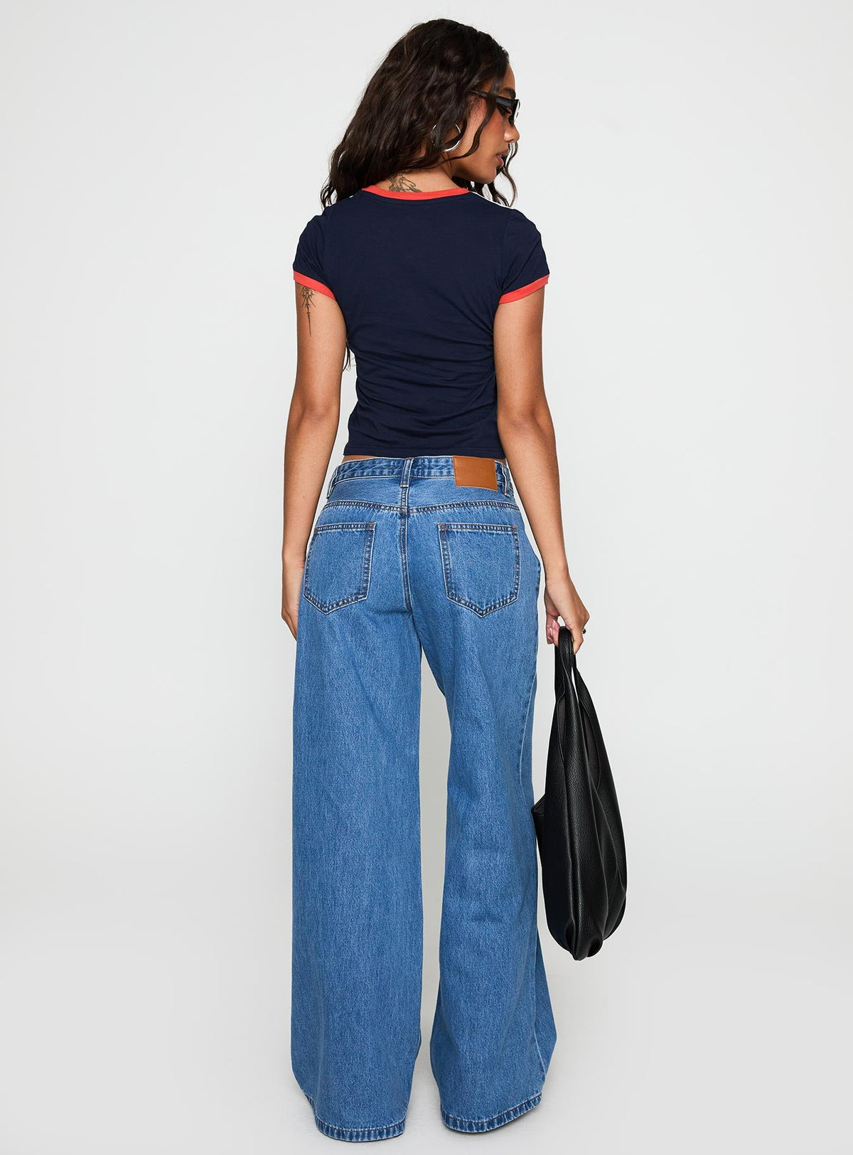 Women's Supercut Low Rise Baggy Pleat Jeans Mid Blue