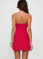 Women's Baseline Strapless Mini Dress Red — Dress