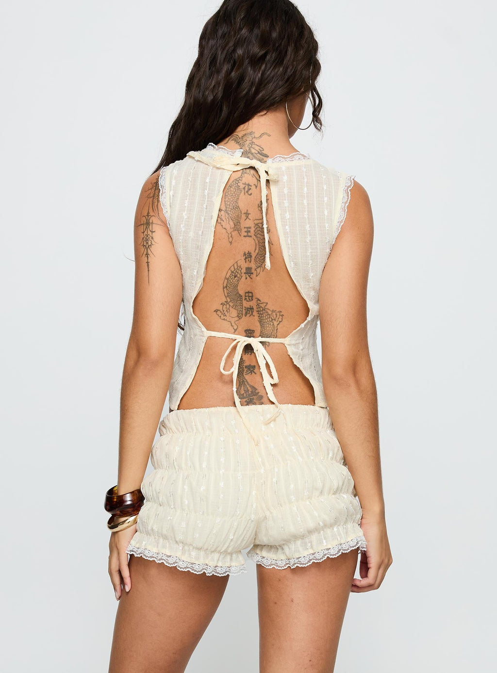 Women's Golden Eclipse Backless Set Cream