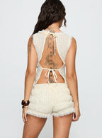 Women's Golden Eclipse Backless Set Cream