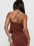 Women's Lucelia Strapless Top Brown — Matching Set