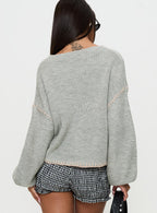 Women's Baby I'm Back Knit Sweater Grey / Pink