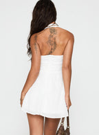 Women's Scarlytte Halter Mini Dress White — Dress
