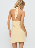 Women's Laraline Halter Mini Dress Lemon — Dress