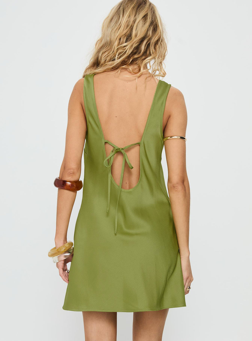 Women's Kalyssia Tie Back Shift Mini Dress Green — Dress