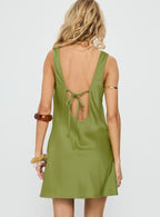 Women's Kalyssia Tie Back Shift Mini Dress Green — Dress