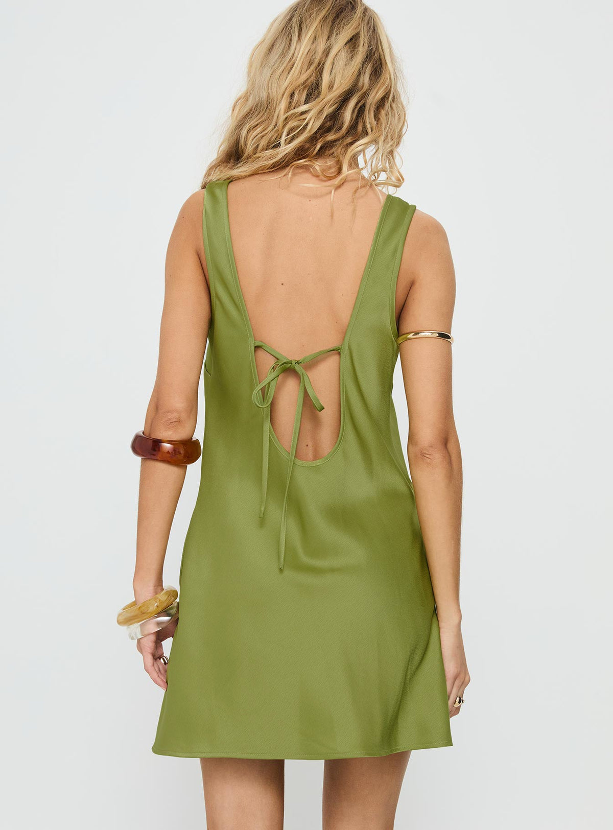 Women's Kalyssia Tie Back Shift Mini Dress Green — Dress