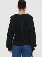 Women's Bella Notched Neck Sweater Black