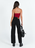 Women's Thomson High Rise Wide Leg Cargo Jeans Black