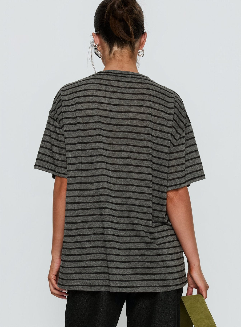 Women's Zaydee Oversized Tee Grey / Black Stripe
