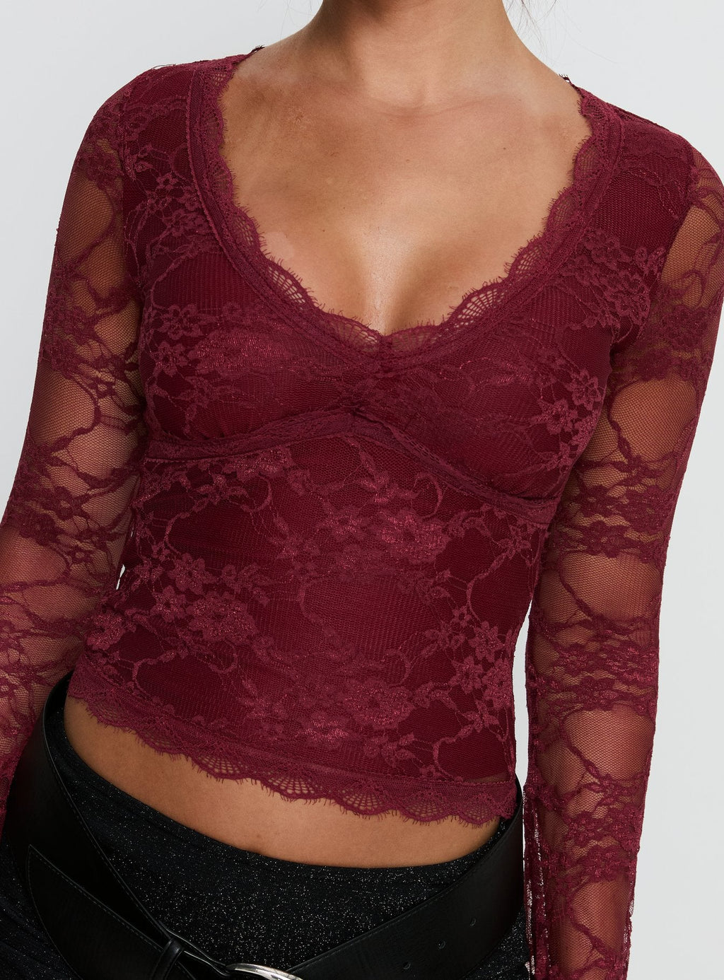 Women's Pitter Long Sleeve Top Burgundy