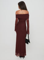 Women's Consideration Long Sleeve Maxi Dress Chocolate — Dress