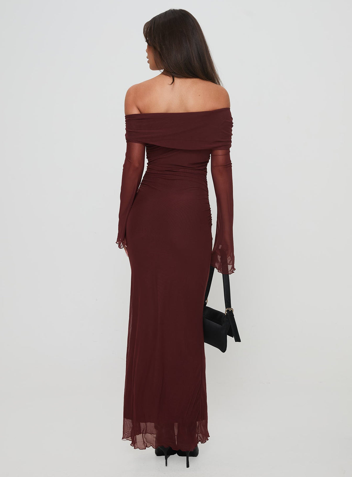 Women's Consideration Long Sleeve Maxi Dress Chocolate — Dress