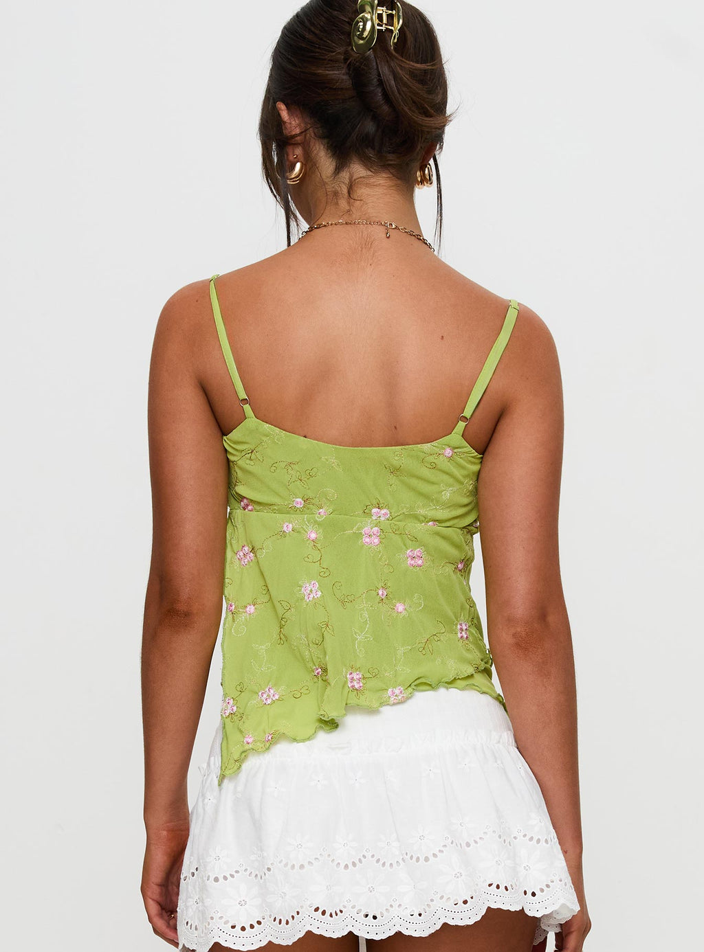 Women's Paislie Mesh Top Sage Green