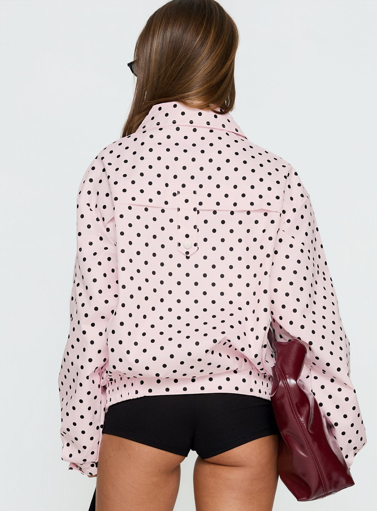 Women's Swayer Oversized Jacket Pink Polka Dot