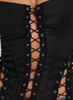 Women's Eden Lace Up Corset Black
