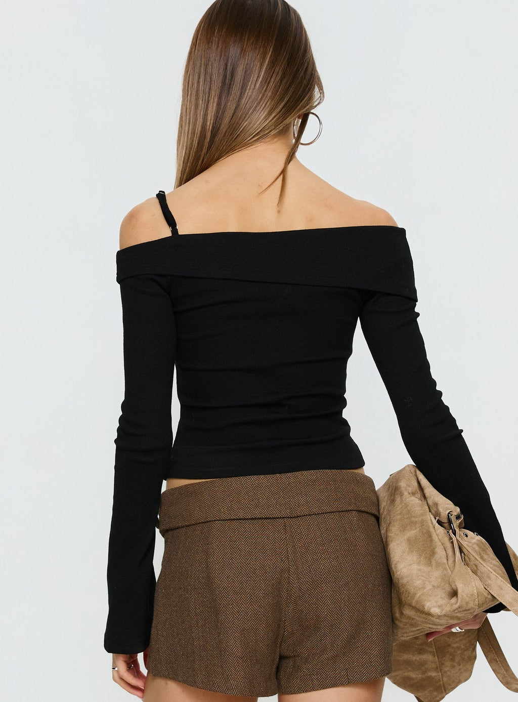 Women's Elyana Layered Cut Out Long Sleeve Top Black