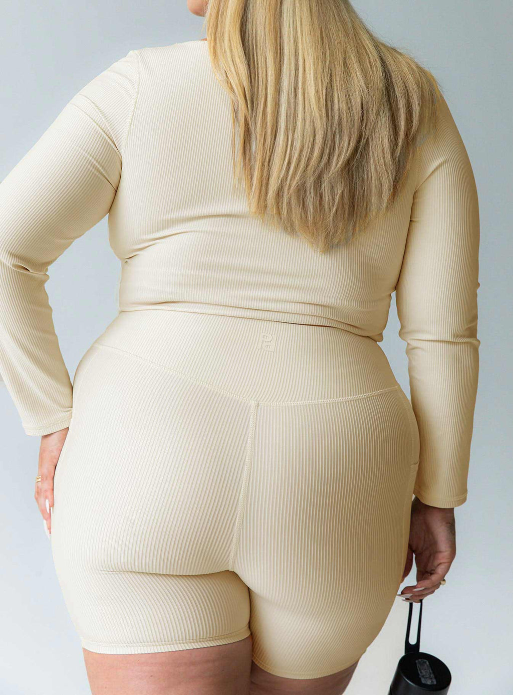 Women's Power Activewear Rib Shorts Latte Curve