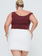 Women's Meredith Ruched Mini Skirt White Curve