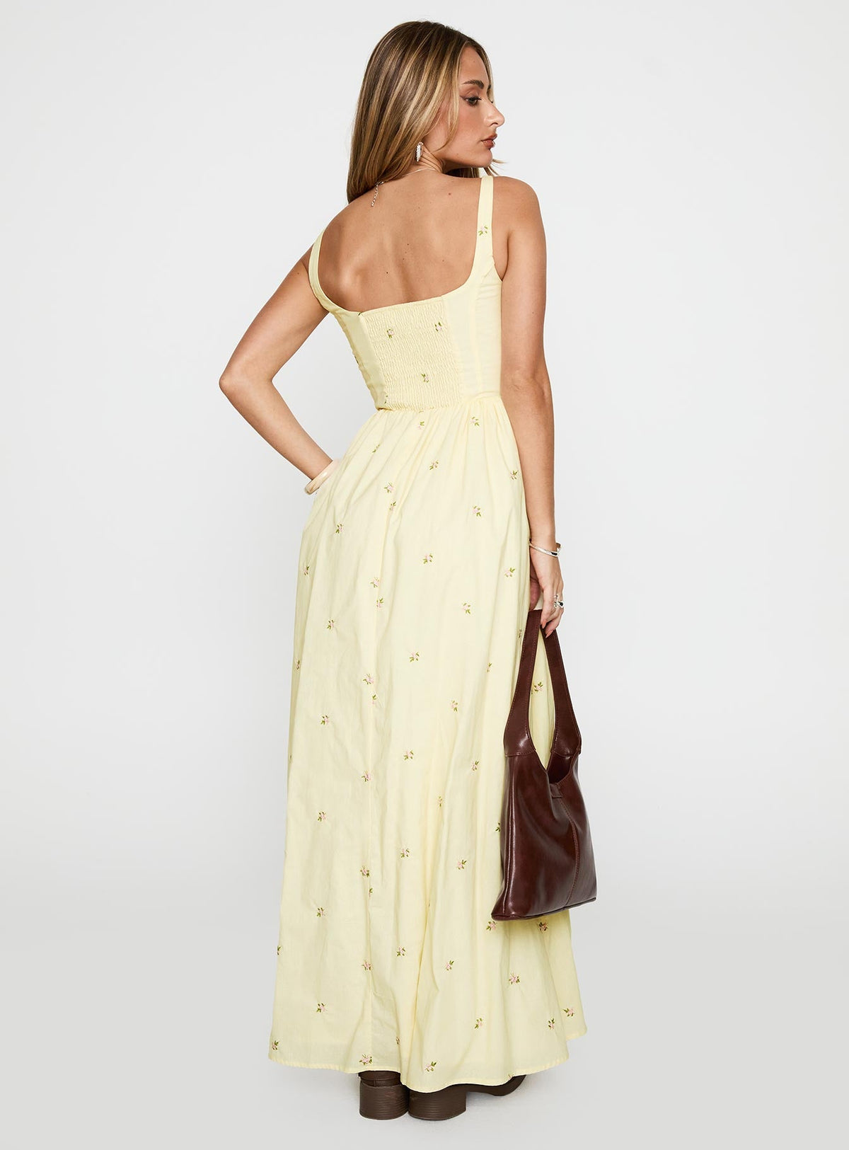 Women's Cartmel Embroidered Maxi Dress Cream — Dress