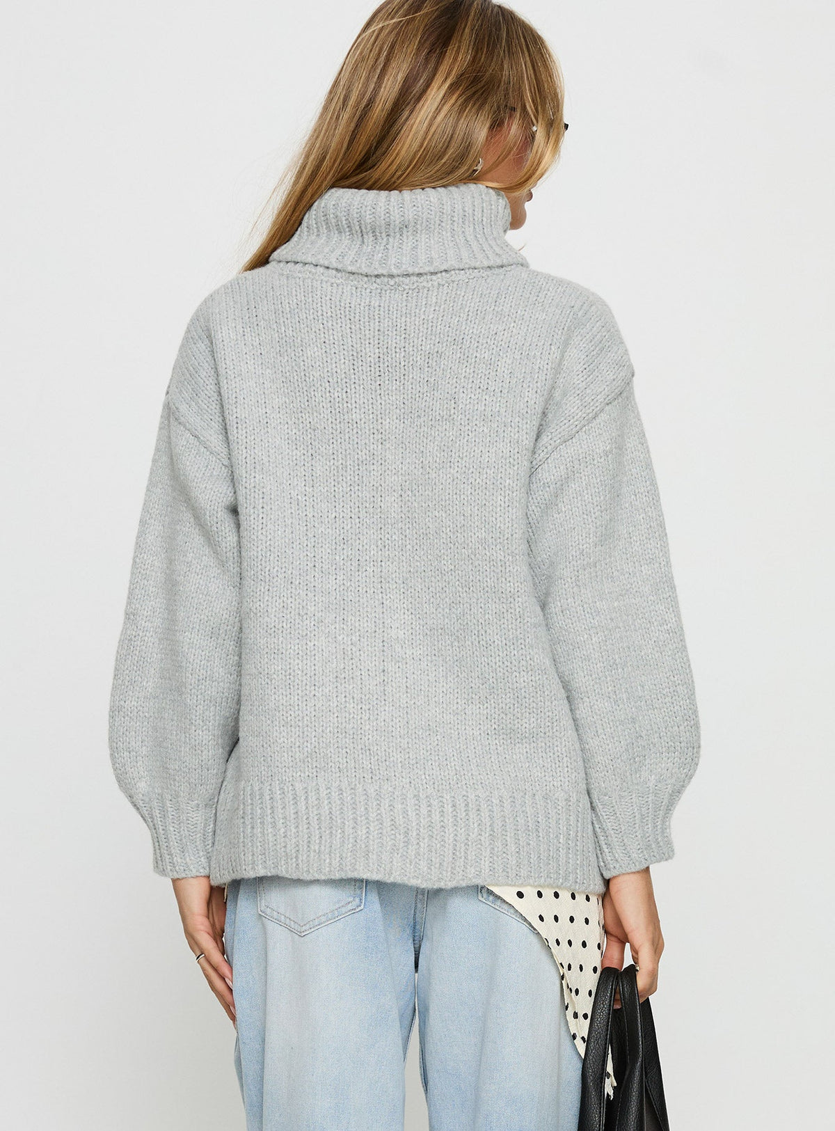 Women's Let Love In Knit Sweater Grey