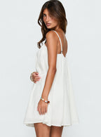 Women's Kind Of Wonderful Tie Detail Baby Doll Mini Dress White — Dress