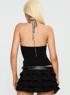 Women's Different Level Top Leopard / Black