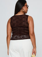 Women's Bennington Lace Top Brown Curve