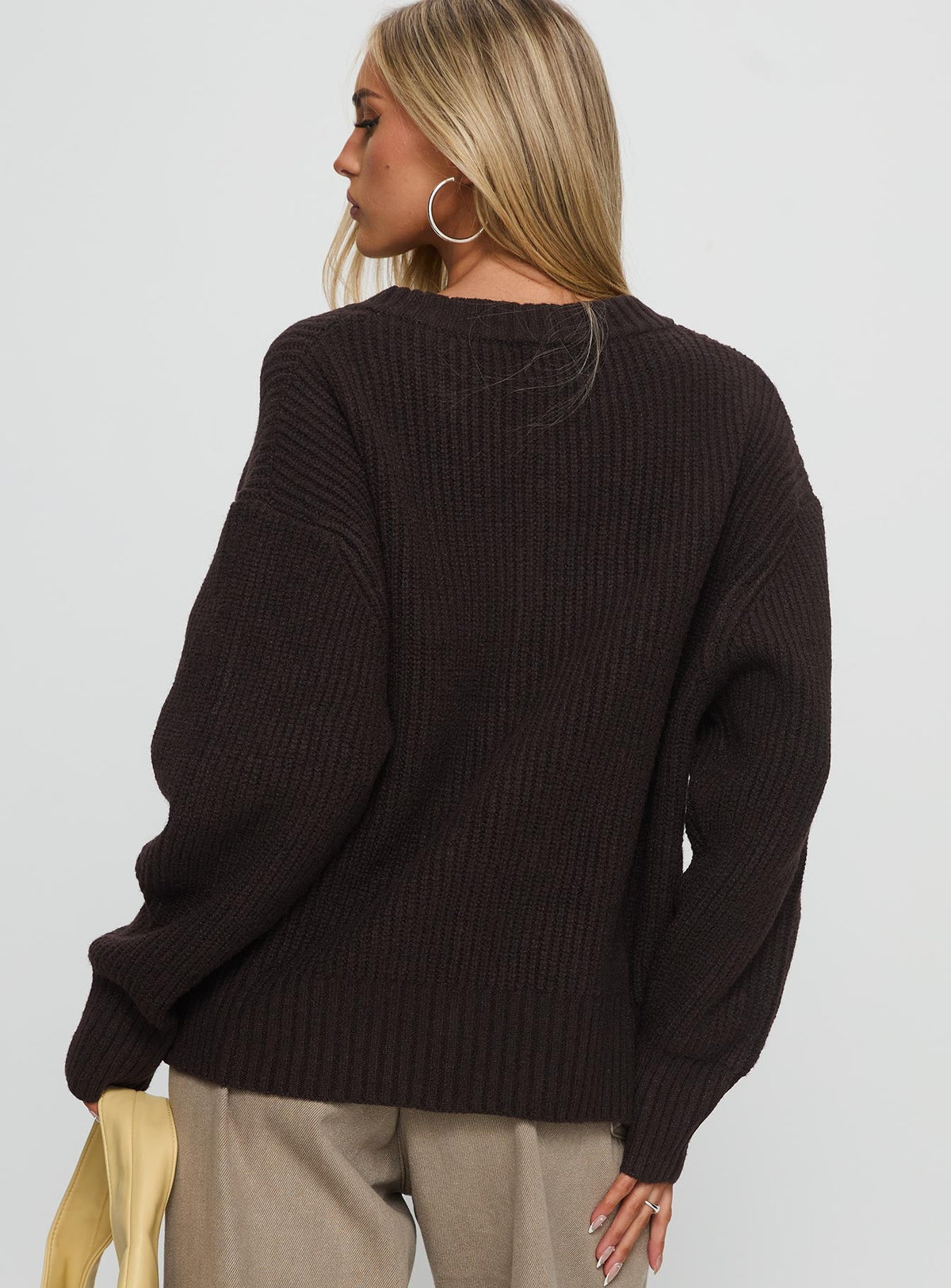 Women's Lexene Zip Through Jumper Chocolate — Sweater