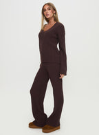 Women's Pillows Knit Set Brown